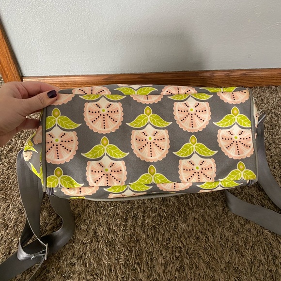 Petunia Pickle Bottom Baby Diaper Bag Green Grey Pink Abundance Boxy Backpack - Picture 9 of 10